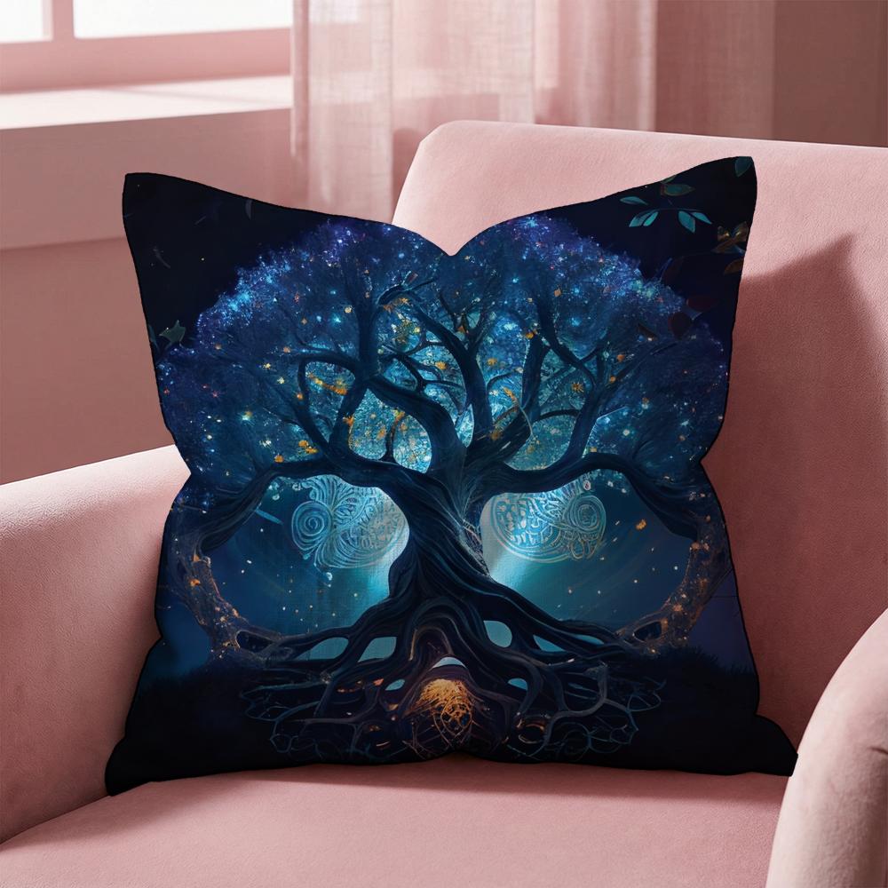 Tree of Life Cushion Cover Multi-Scene Pillow Cover for Home & Car - Reversible, Soft & Durable for Daily Use