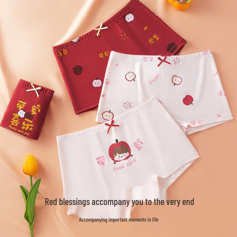 LangSha Girls' Cotton Antibacterial Boxer Briefs 4-Pack