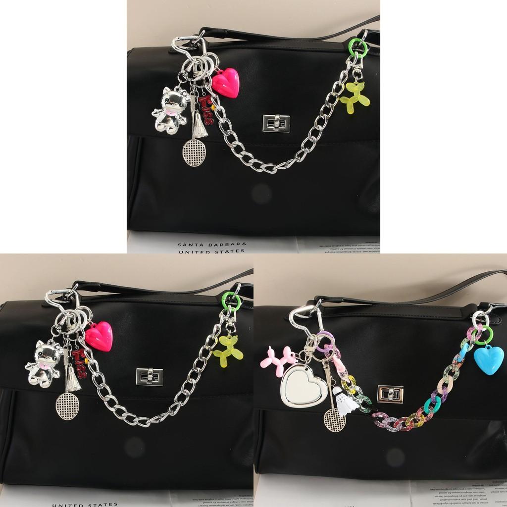 Cat Charm Bag Pendant With Feather Keychain For Fashion Accessories