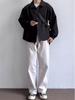 Herren Japanische Retro Locker Geschnittene Coachjacke - Umlegekragen, Vielseitige Unifarbe, Schlichte Frühling/Herbst Arbeitskleidung, Trendiger Uniformstil.