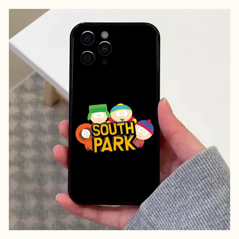 Cartoon Funny S-South-P-Park Phone Case For iPhone 16,15,14,13,12,11,Pro,X,XS,Max,XR,Plus,Mini Soft Black Cover