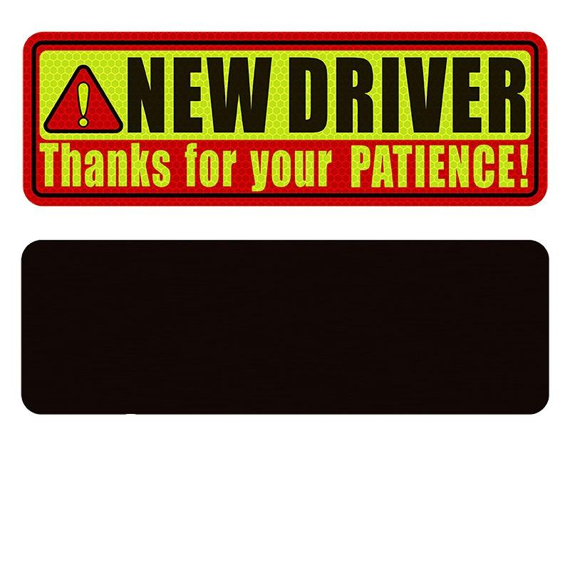 Novice Intern Driver Car Sticker Magnetic Reflective Sticker Popular New+river Novice Car Sticker