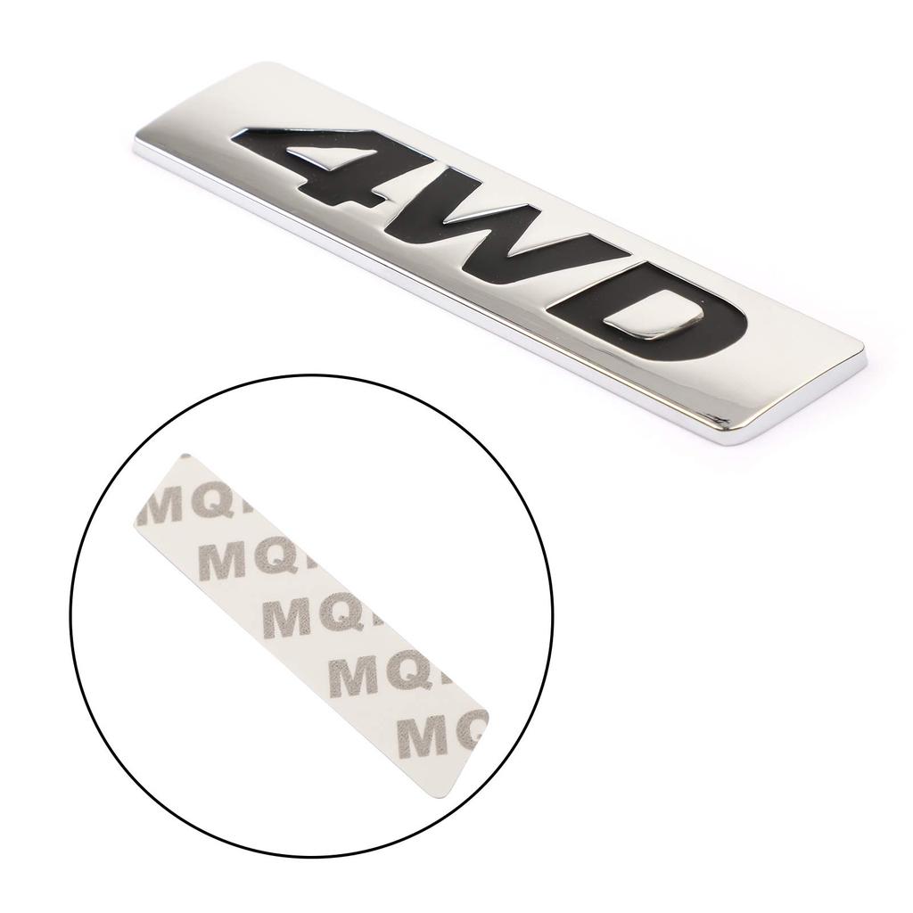 VIPIH Metal Gloss 4WD Emblem Car Fender Trunk Tailgate Badge Decal Sticker 4WD 4X4 SUV Black