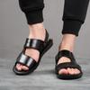 2025 Neue Herrensandalen Luxus Echtes Leder Herrenschuhe Lässig Rutschfest Strandslipper Bequem Offene Zehen Herren Sandalen 38-47