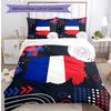 France Football Printed Bedding 3 Piece Set Cozy Breathable Bed Cover Set as Housewarming Holiday Gift