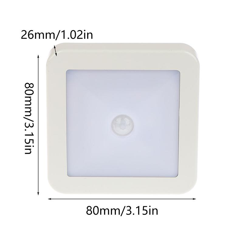 Motion Controlled Human Body Sensor Led Night Light Smart Battery Operated For Baby Room Hallway Pathway Home Light