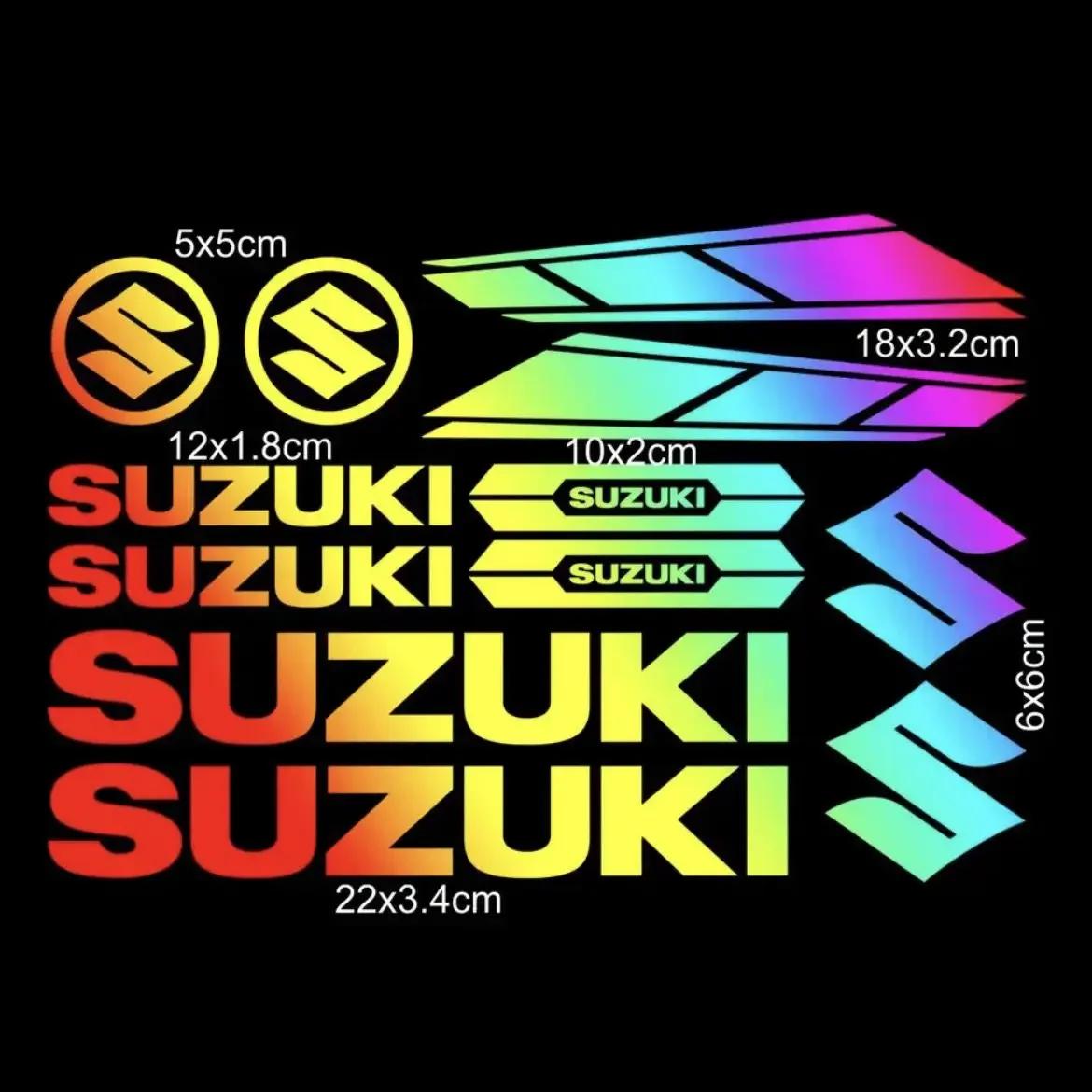 

For Suzuki Motorcycle Vinyl Decal Set Waterproof Reflective Body Logo Stickers Helmet Emblem Kit for Bike Decoration