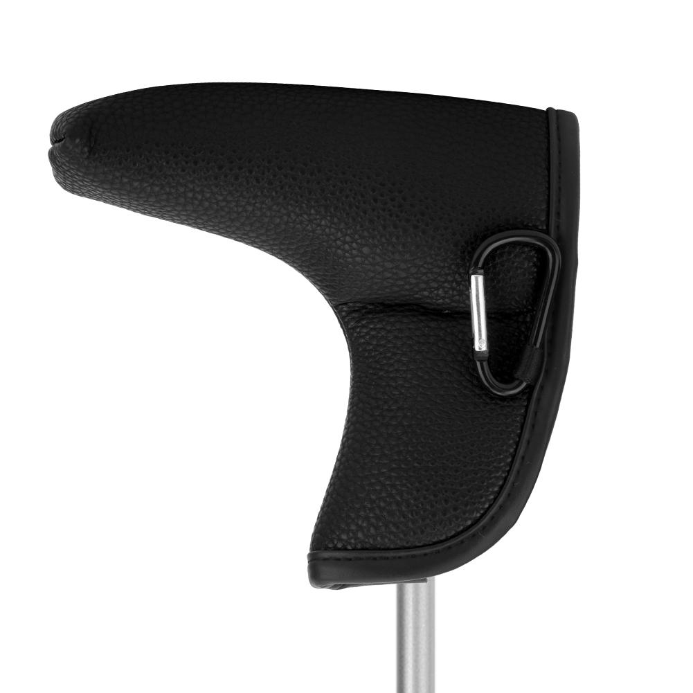 L shape Putter Headcover Slotted Blank PU Waterproof Fabric Thicken Plush  (black )