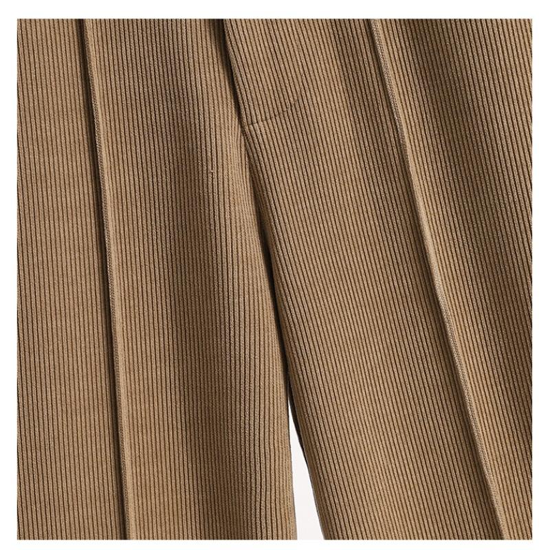 Dimanaf 2025 Autumn Plus Size Corduroy Trousers New Women Clothing Fashion Loose Pleated Vintage Pants