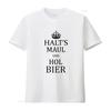 Lustiges Damen Slogan T-Shirt Halts Maul Und Hol Bier Design Schwarz S M L vintage gewaschen Mode Designer Kleidung