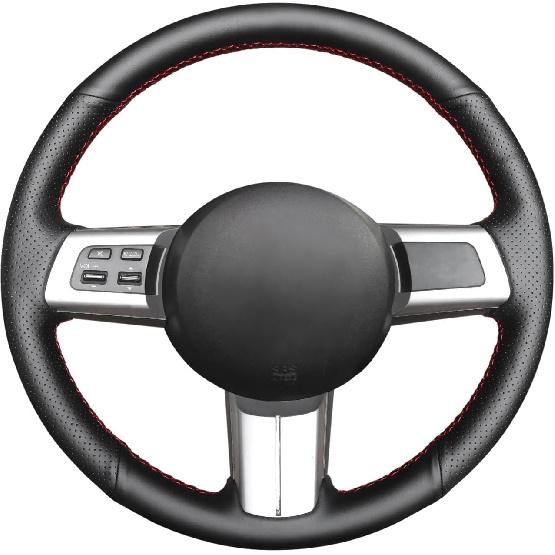 

MEWANT DIY Hand Sewing Black Genuine Leather and Suede Car Steering Wheel Cover for Mazda MX-5 Miata 2006-2015 RX-8 2009-2011 CX-7 2007-2009