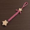 Baby Beech Wood Pentagram Pacifier Clip Handmade Woven Cotton Soother Nipple Chain For Baby Nursing Teether Chewing Toys Gift