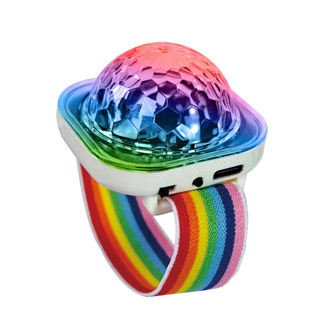 Portable LED Colorful Night Light Disco Stage Light Sound Control Wearable Childrens Toys Watch Ambient Lamp for KTV Concert Bar