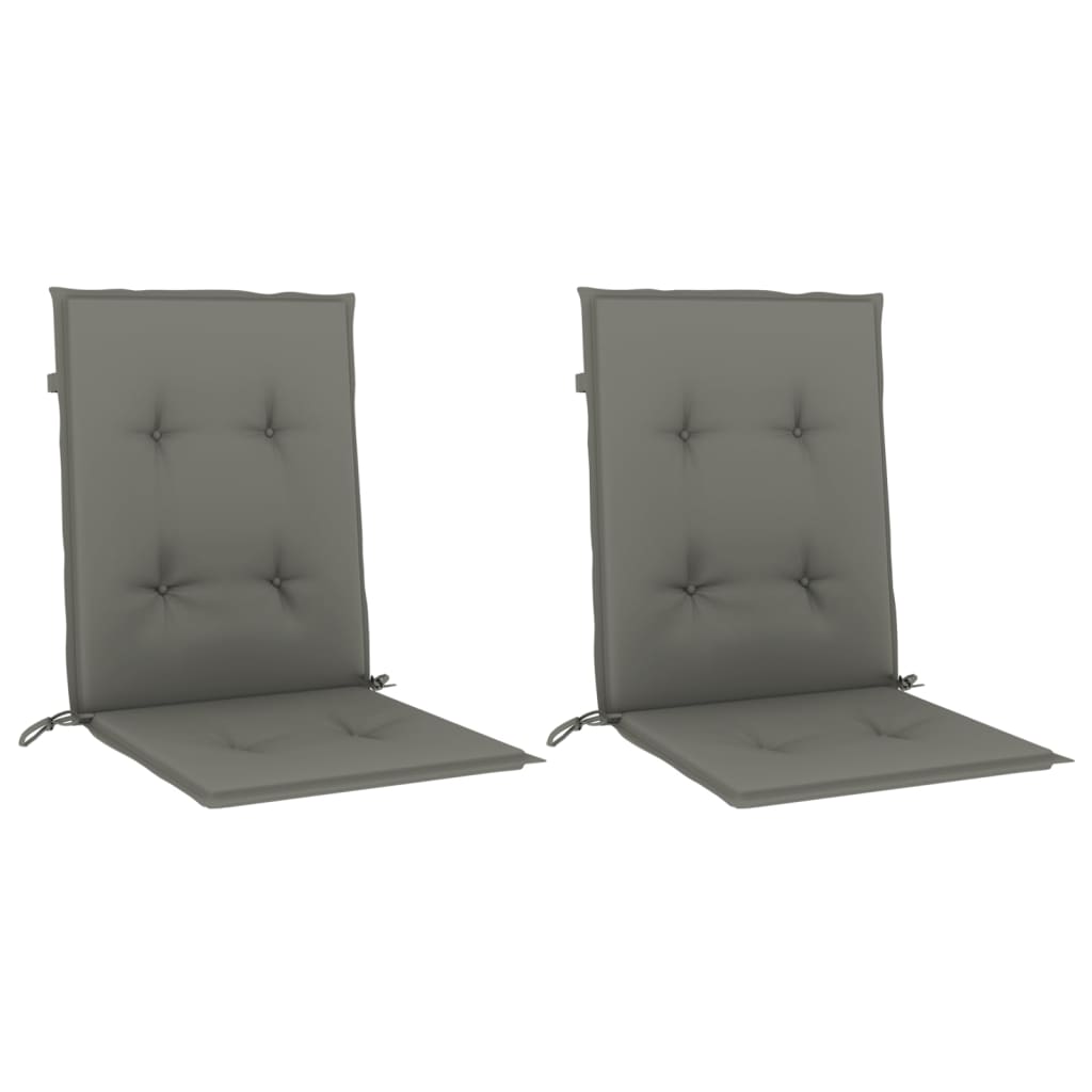 Low Backrest Cushions 2 Pcs. Dark Gray 100x50x4 Cm Fabric