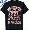 Decorazioni Vintage per il 35° Compleanno Maglietta Vintage 1991 35 Anni Maglietta Vintage Personalizzabile Individualità Abbigliamento Uomo