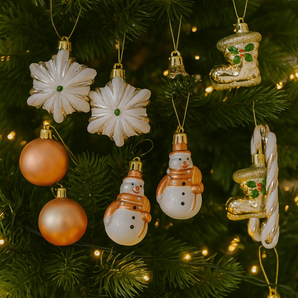 29/20Pcs Star Xmas Tree Hanging Ornaments Champagne Merry Christmas Decorations  Home New Year Decor