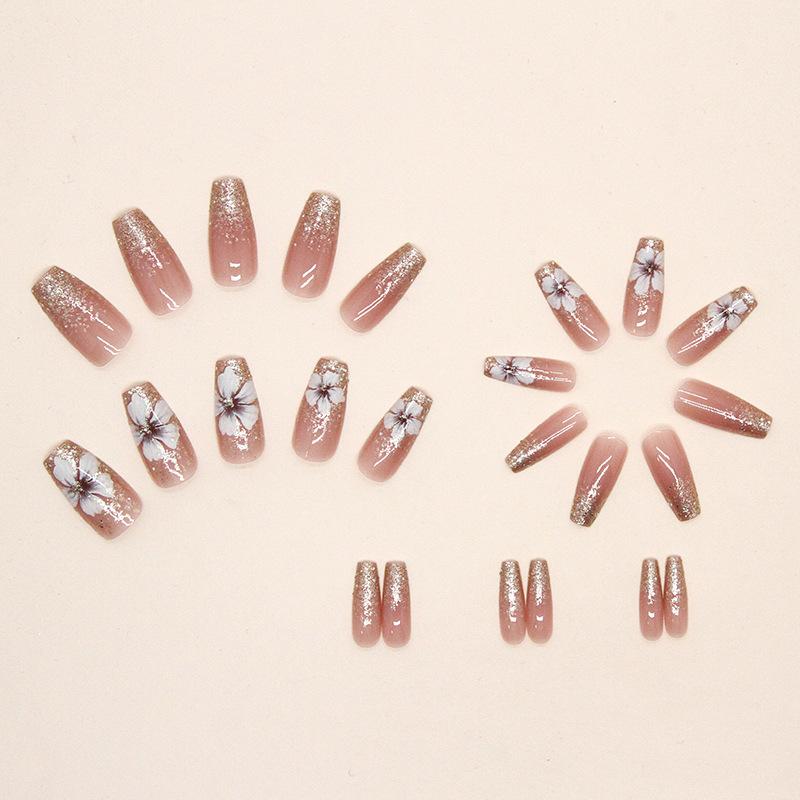1 Box Detachable Ballerina False Nails Wearable Fake Nails Full Cover Long Nail Tips Manicure Tool Press On Nails