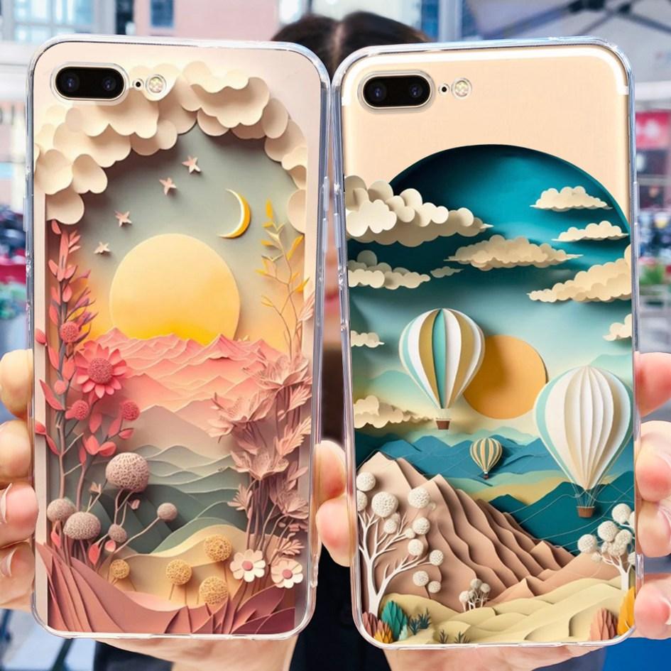 Case For Apple iPhone 7 8 Plus Cover Cute Butterfly Flower Silicone Soft Funda Protector Coque For iPhone 7 8 7plus 8plus Bumper