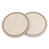 2 Pcs Wooden Crochet Bag Bottom Rounded Crochet Basket Wood Base for DIY Basket Bags
