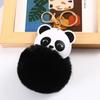 Ornament Backpack Pendant Panda Keychain Hairball Key Chain PU Leather Keyring Animal Panda Keyring