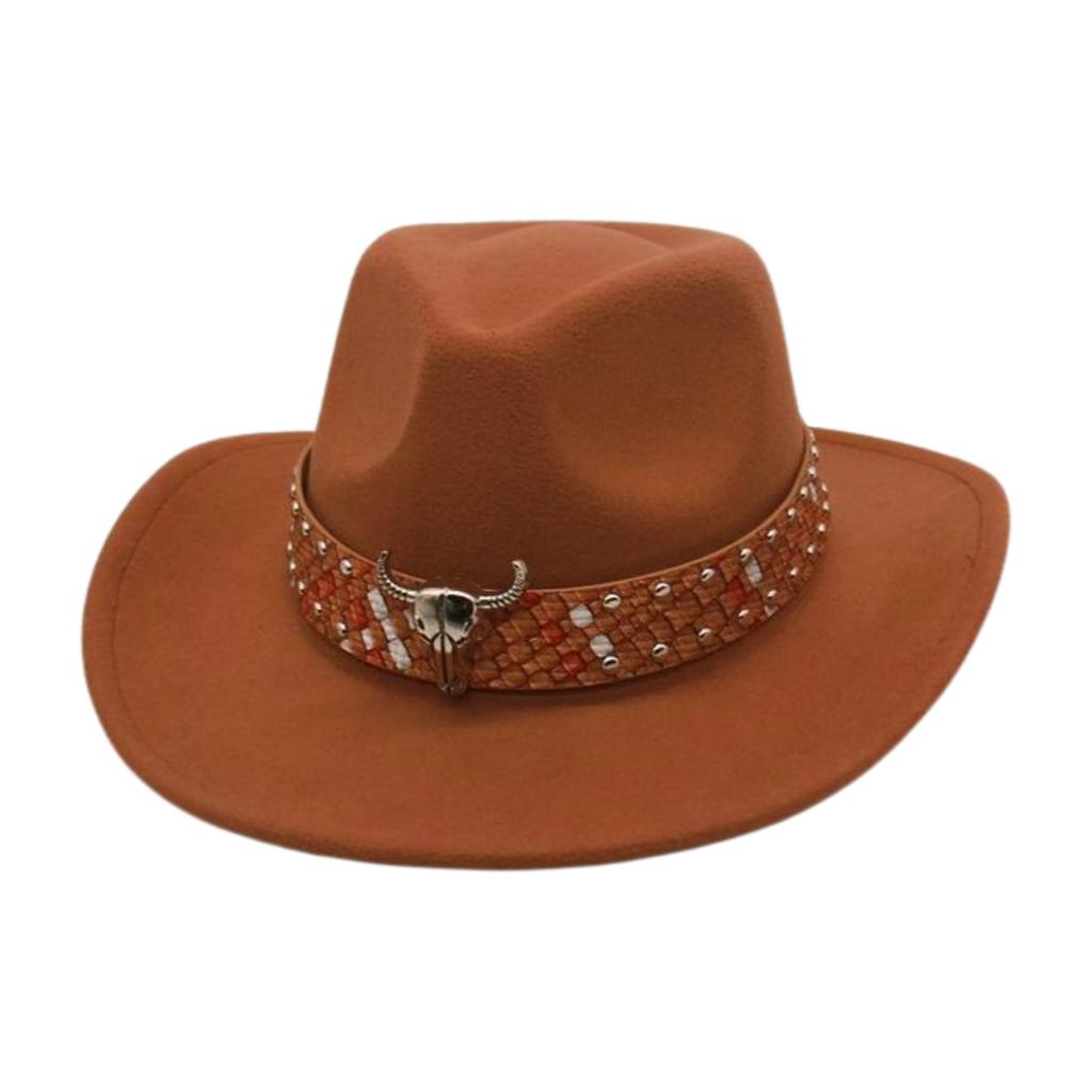 Minority Men'S And Women'S Jazz Hats British Woolen Top Hats Western Cowboy Mid-Curl Top Hats