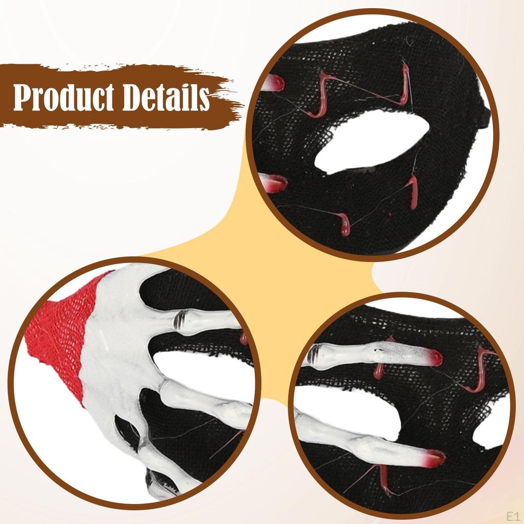 Szkieletowa Ręka Maskarada Pół Twarzy Regulowane Dekoracyjne Rekwizyty Cosplay Halloween na Klub Bal Imprezę