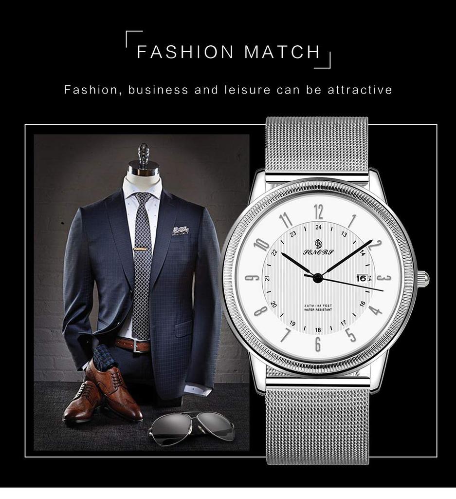 Watches Classic Simple Black Stainless Steel Fashion Casual Watch Unisex Calendar Waterproof Milan Watch Watches, Men's Ultra-thin