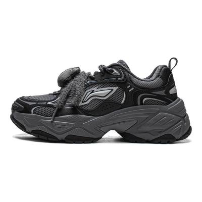 Li Ning Brown Sugar Casual Shoes Women's Low Top Black Gray Color AGCV366-4