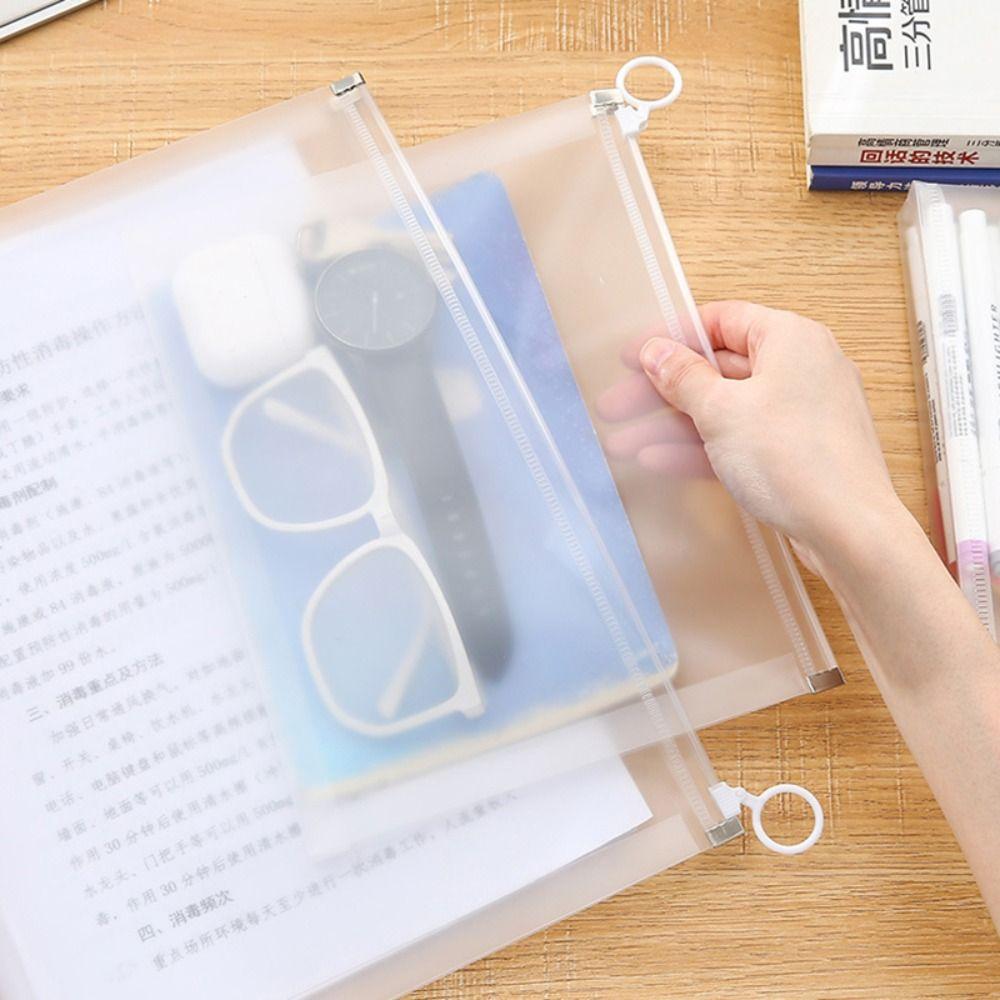 A4/A5/A6 Stationery Bag Transparent Storage Bag Simple File Folder  Students
