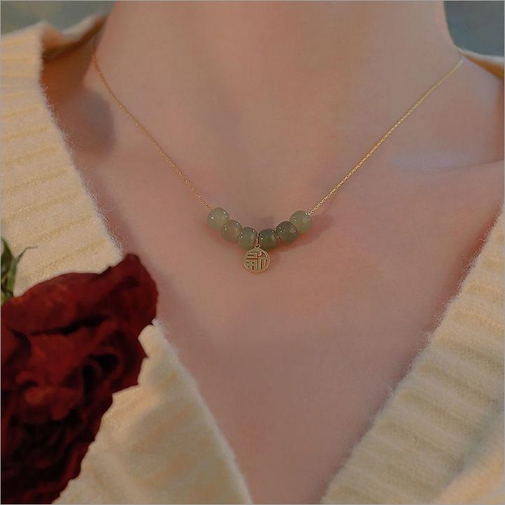 Xiaohongshu Gradual Change Love Necklace Female Cold Wind Collarbone Chain High Design Necklace