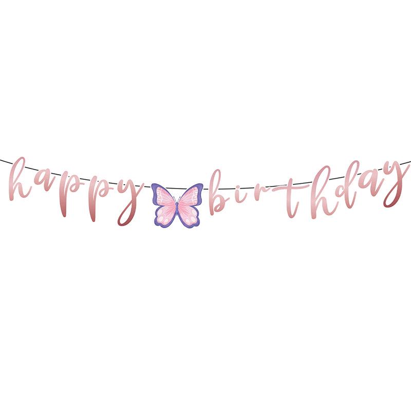 Purple Butterfly Party Theme Tableware Set - Napkins, Cups, Tablecloth, Plates