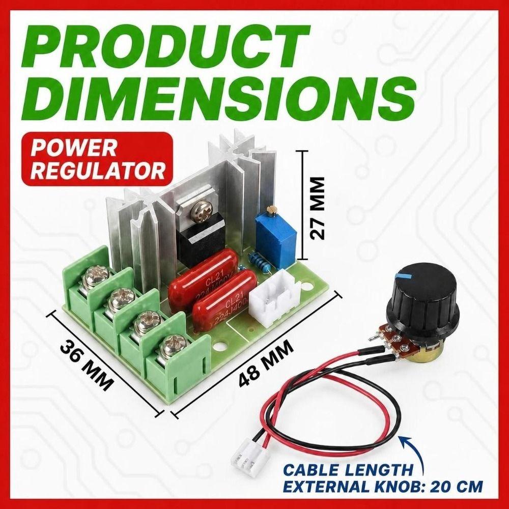 2000W SCR Voltage Regulator with Remote Controller Light Dimmer Switch  Multipurpose