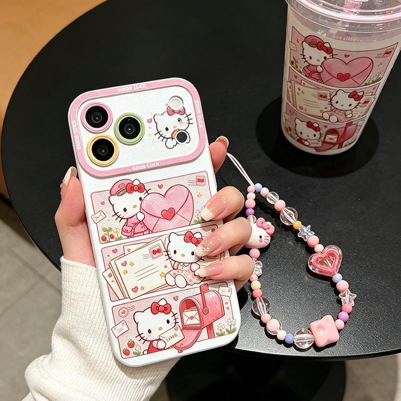 2026 Glitter 6D Embossed KT Cat Case for Apple 17 Pro Max/16 Pro Max/15: Full Coverage, Creative & Soft