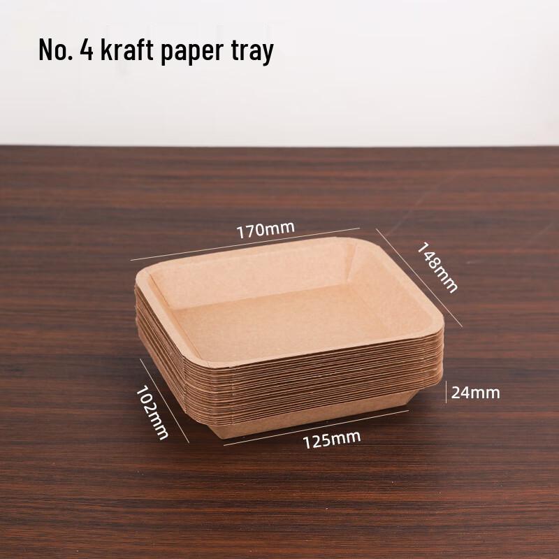 Disposable Oil-Proof Kraft Paper Food Trays