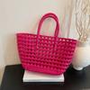 Large-capacity Hollow Beach Bag Candy Color Reusable PVC Basket Durable Portable Tote Bag  Holiday