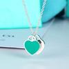 Double Color Heart Pendant Necklace For Women Girls Elegant  Heart Shaped Pendant Bracelet Jewelry Accessories Gifts