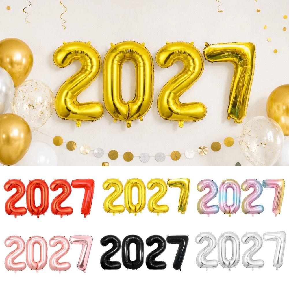 Large Size 2027 Number Foil Balloons Photo Props Home Decor Balloons Number Balloons Party Decor