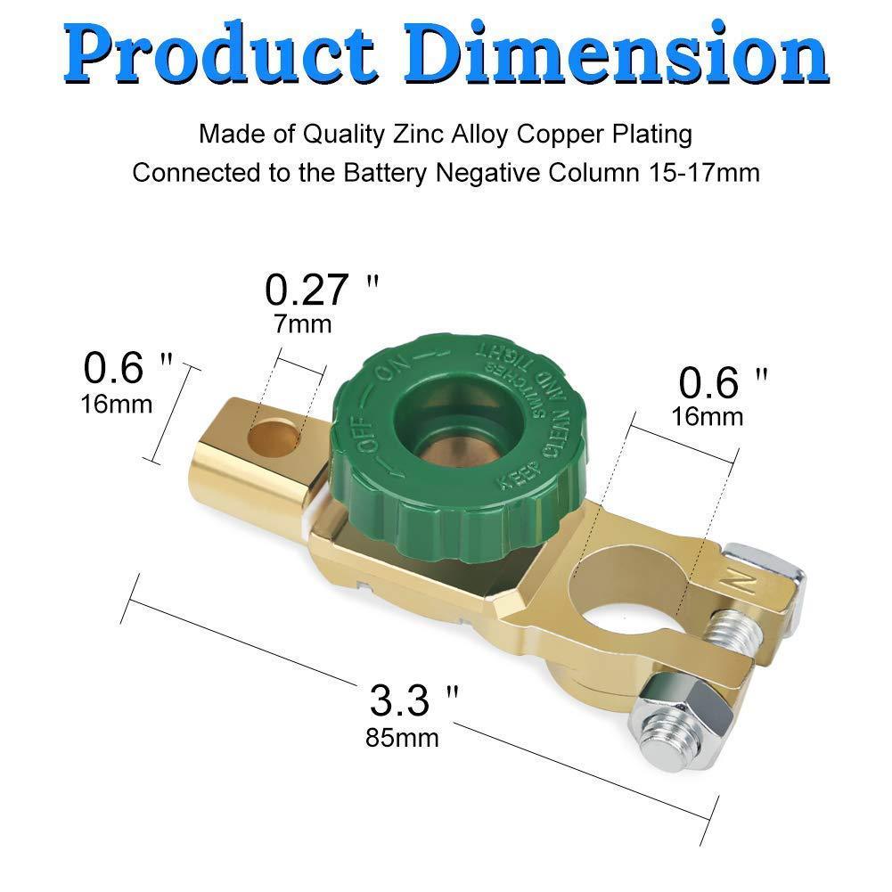 Xiaomi Universal Brass Car Battery Disconnect Switch Quick Release/Cut-off Isolator with Knob Anti-Leakage Battery Terminal for 12V/24V
