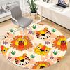 1pc Jungle Animals Carpet for Office Non-Slip, Round Carpet, Soft & Comfortable, Carpet for Office, Lightweight Round Floor Mat