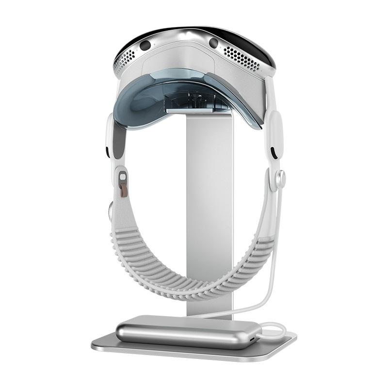 

Vision Pro Desktop Stand, 2-in-1 VR Headset Storage & Display Holder, Anti-Scratch Organizer Rack for Head-Mounted Vision Pro Goggles сірий