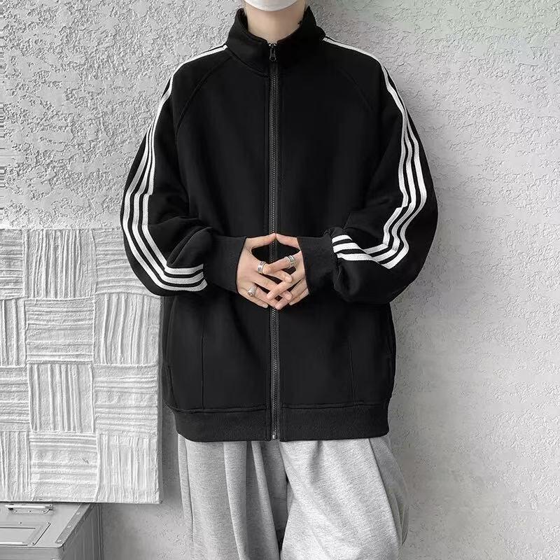 Herren Kapuzenjacke mit Reißverschluss und Stehkragen - Lässige Trendige High Street Sportjacke