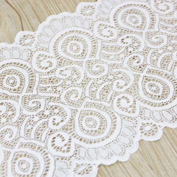 (3 Meters) 18cm White Elastic Lace Fabric French Hollow Underwear Stretch Laces Trim DIY Clothing Design And Production