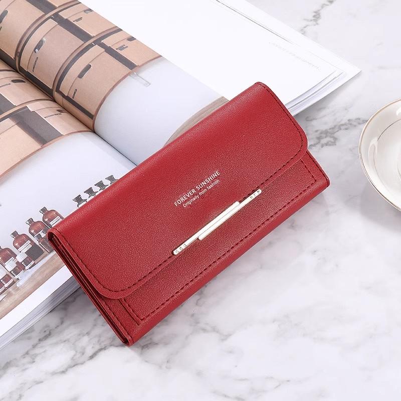 Women Wallets Fresh Style Korean Version Long Wallet, Leather Card Holder, Coin Purse, Clutch Bag