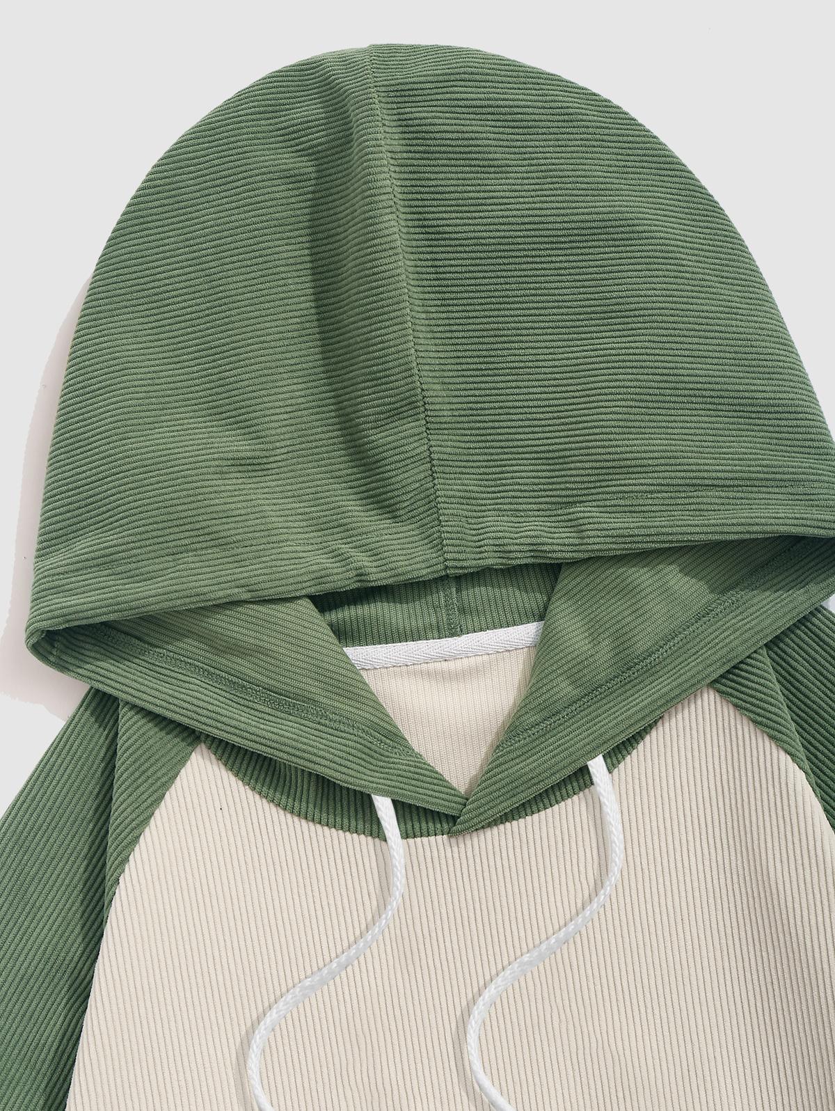 ZAFUL Мужская повседневная двухцветная цветная толстовка с капюшоном из вельвета — фото 3