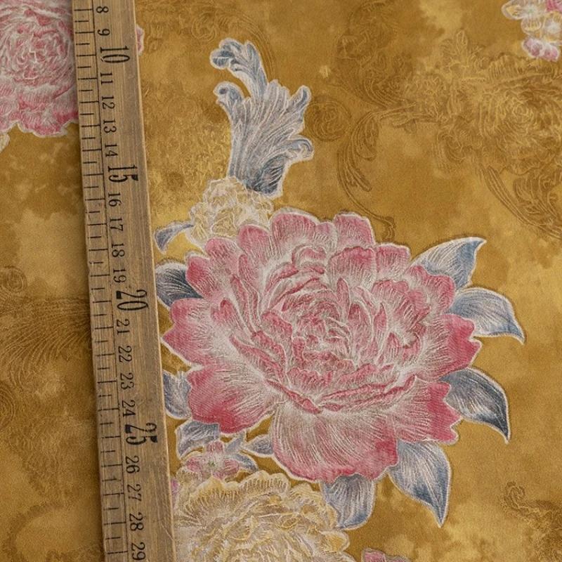 Wide 145cm Chinese-style Fragrant Cloud Gauze Flower Lily Jacquard Fabric Retro Dress Fluffy Skirt Tote Bag Decorative Sewing