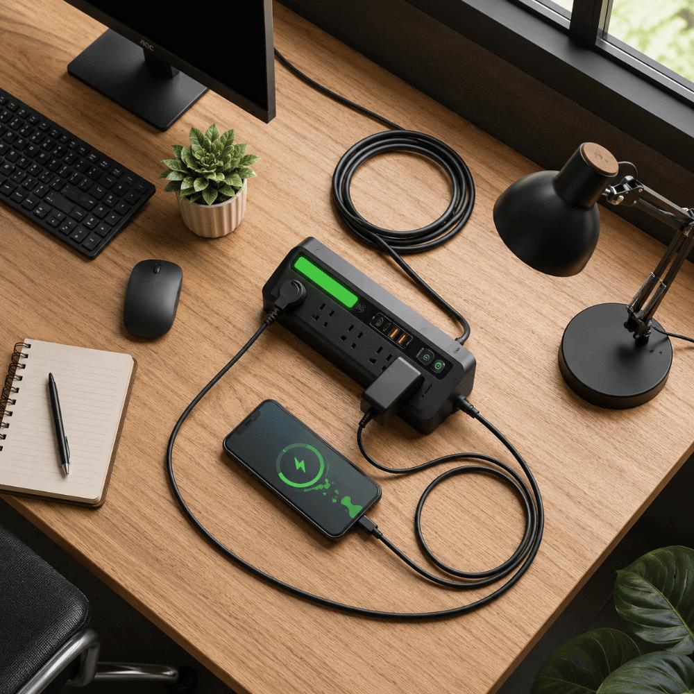 Touch Activated Desktop Charging Strip 3 Color USB Charging Station Home Workspace