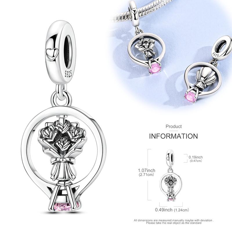 

Copper Rotatable Charms Beads Eye Planet Windmill Snowflake Pendants Fit Women Original Bracelet Diy Christmas Gift