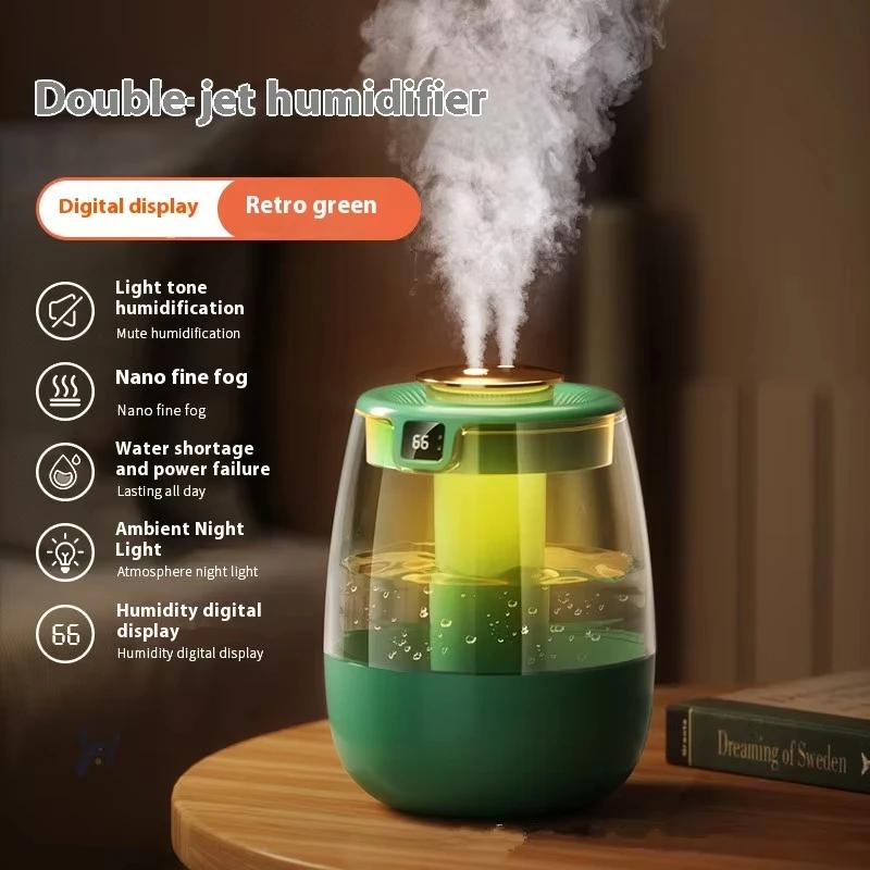 

Air Humidifier 1300ML Aroma Humidifier Double Spray Port Essential Oil Diffuser USB With Light For Home Office
