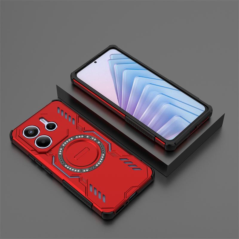 Pancerne etui na Xiaomi Redmi Note 14 5G Magnetyczna adsorpcja Bezprzewodowe ładowanie Pokrowiec Etui Redmi Note 14 na Redmi Note 14 5G