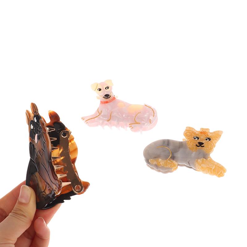 1Pcs Cute Cartoon Dog Hair Clips Acrylic Hair Clips For Women Girls Pins Hair Accessories Hair Grips Acetate Headwear Party Gift